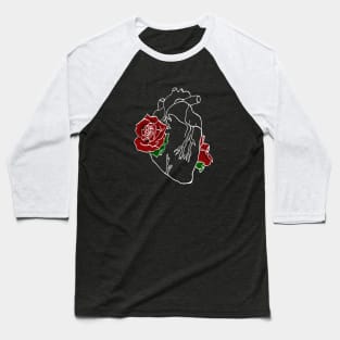 Heart and Rose Baseball T-Shirt